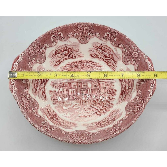 Vintage Grindley Staffordshire English Country Red 9" Salad/Serving Bowl - Picture 1 of 9